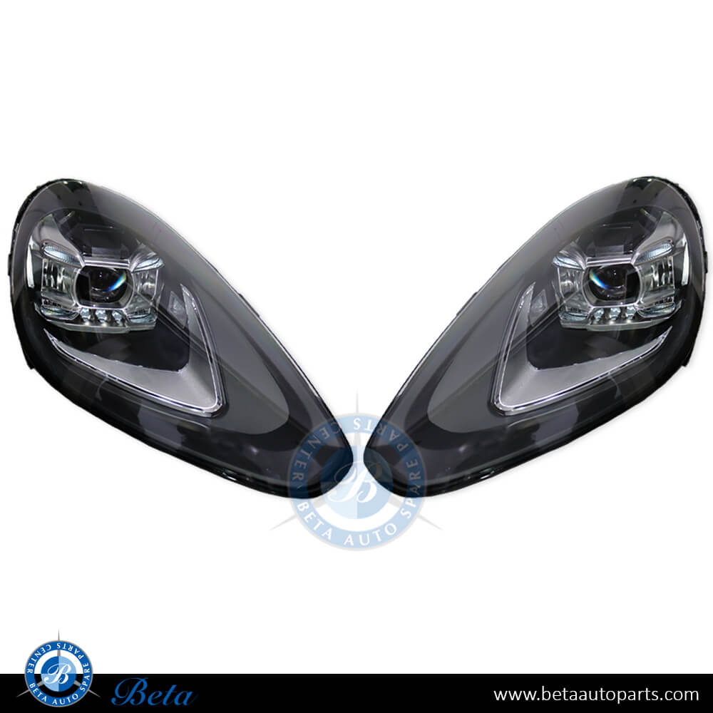 Headlamp Upgrade to 2018 Look fit for Xenon and Adaptive Xenon for Porsche Cayenne 2015-2017 models, Part Number 95863117530 / 95863117630