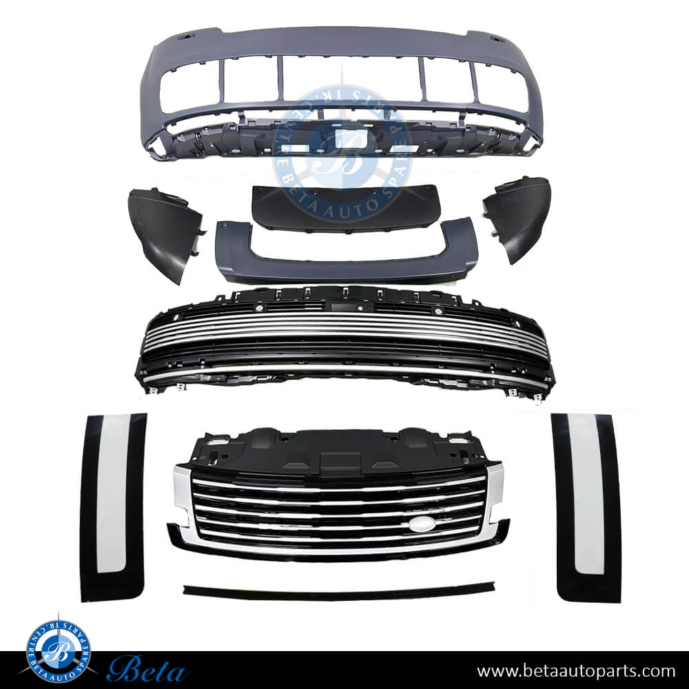 Front Bumper SV Look Black and Silver for Range Rover Vogue 2023-Up models, Part Number LR165109