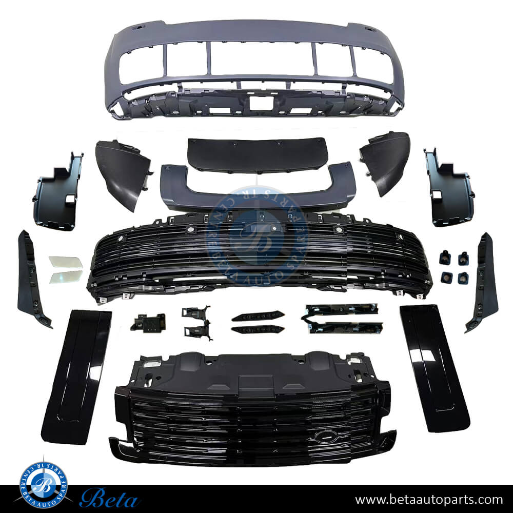 Front Bumper SV Look Black Color for Range Rover Vogue 2023-Up models, Part Number LR165109