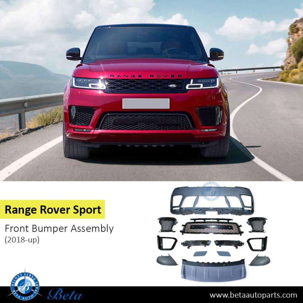 Range Rover Sport (2018-Up), Front bumper assembly with fog lamps, PDC and camera hole, China, LR113285