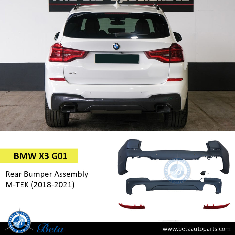 Rear Bumper Assembly M-Tek with PDC & Park Assist for BMW X3 G01 2018-2021 models, Part Number 51128091992