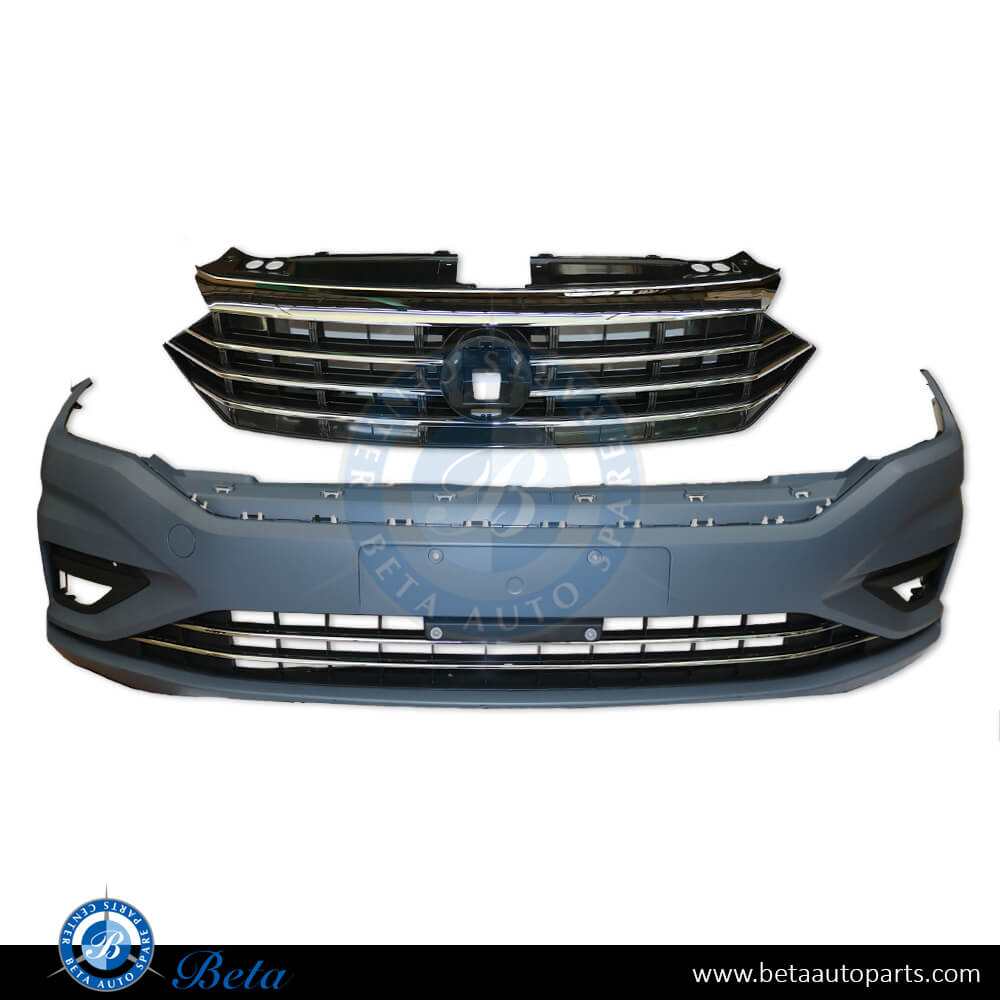 Front Bumper Assembly with Grille for Volkswagen Jetta 2019-up models, Part Number 17G807221