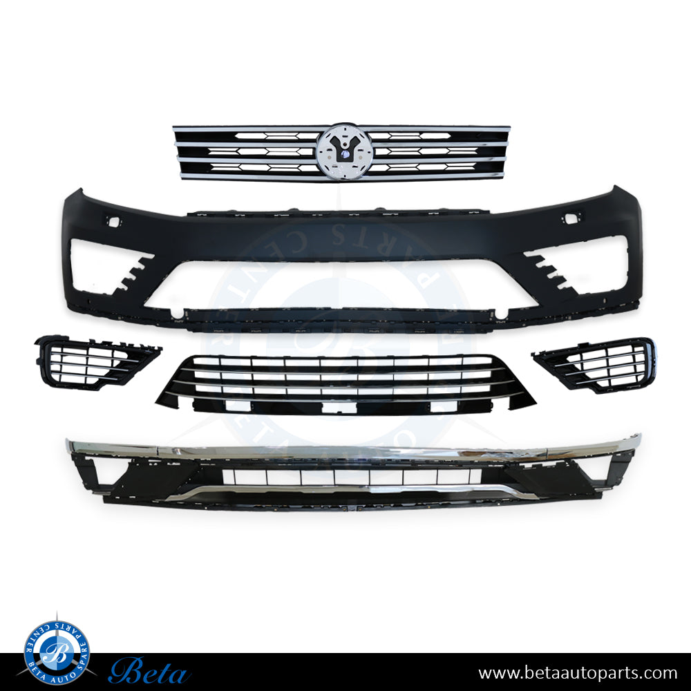 Front Bumper Assy Kit with R-Line for Volkswagen Touareg 2015-up models, Part Number 7P6807221