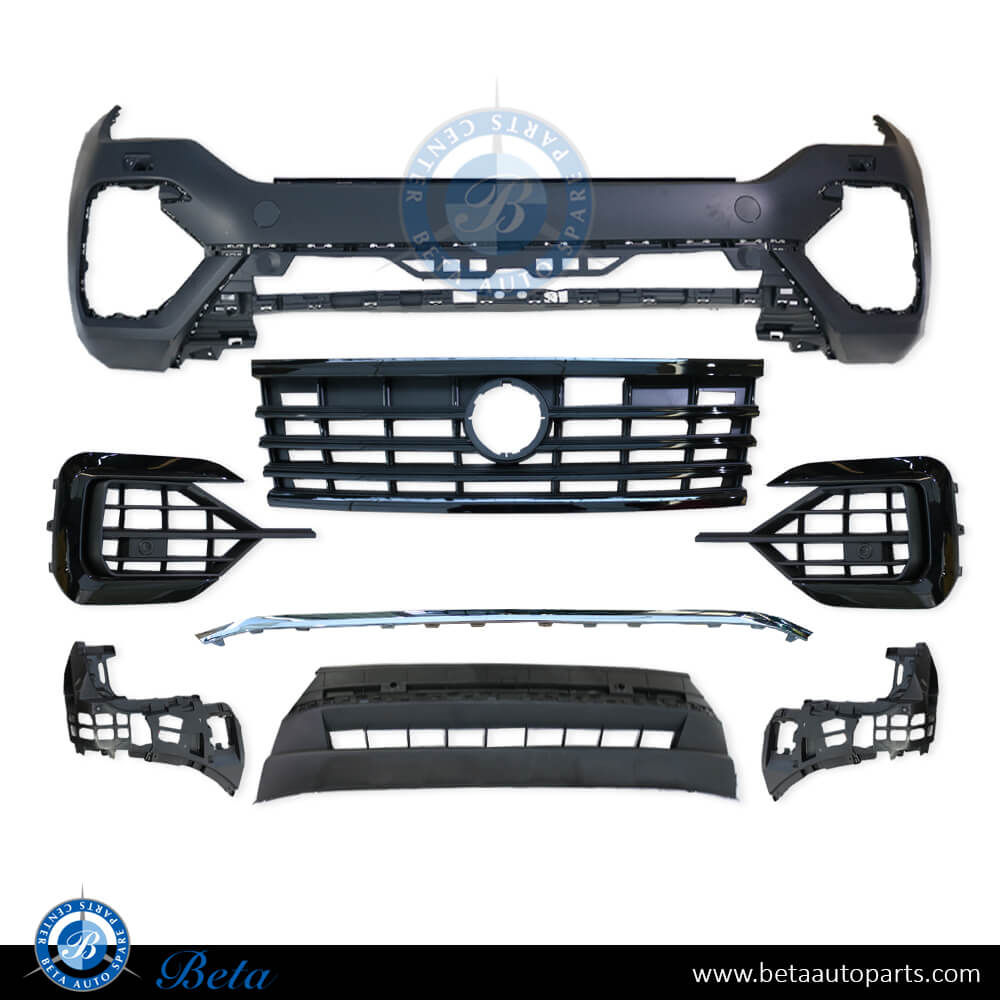 Front Bumper assembly for Volkswagen Touareg R-Line 2018-Up models, Part Number 760807217BA