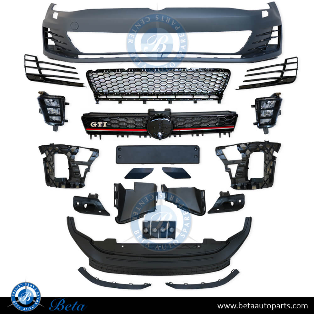 Front Bumper assembly with Grille for Volkswagen Golf 7 GTI 2013-2016 models, Part Number 5G0807217AD